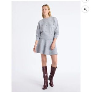 Free Assembly Women’s Embellished Mini Sweater Skirt